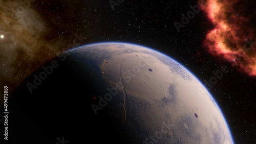 Planets and galaxy  science fiction wallpaper