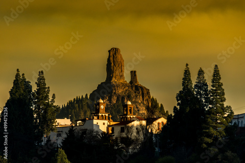 Artenara, Iglesia y Roque Nublo photo