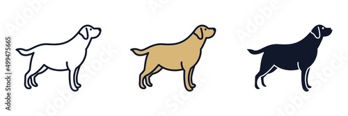 labrador retriever icon symbol template for graphic and web design collection logo vector illustration