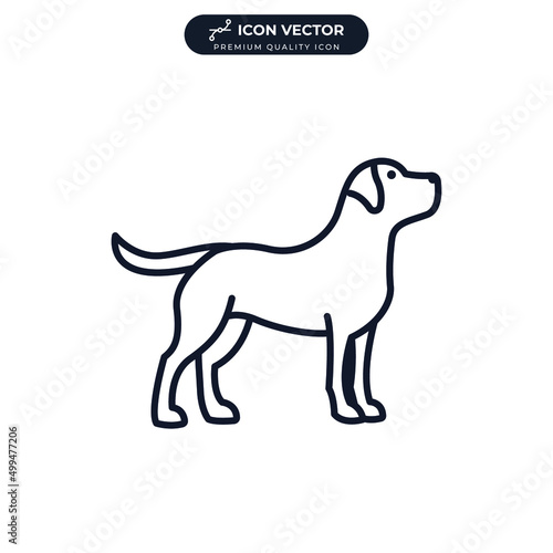 labrador retriever icon symbol template for graphic and web design collection logo vector illustration