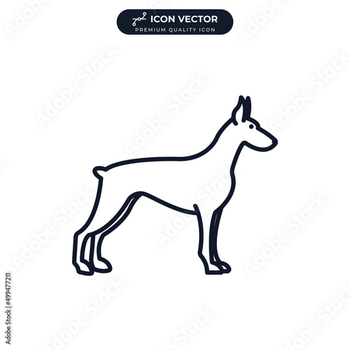 doberman dog icon symbol template for graphic and web design collection logo vector illustration