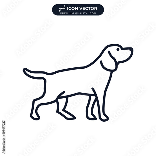 beagle dog icon symbol template for graphic and web design collection logo vector illustration