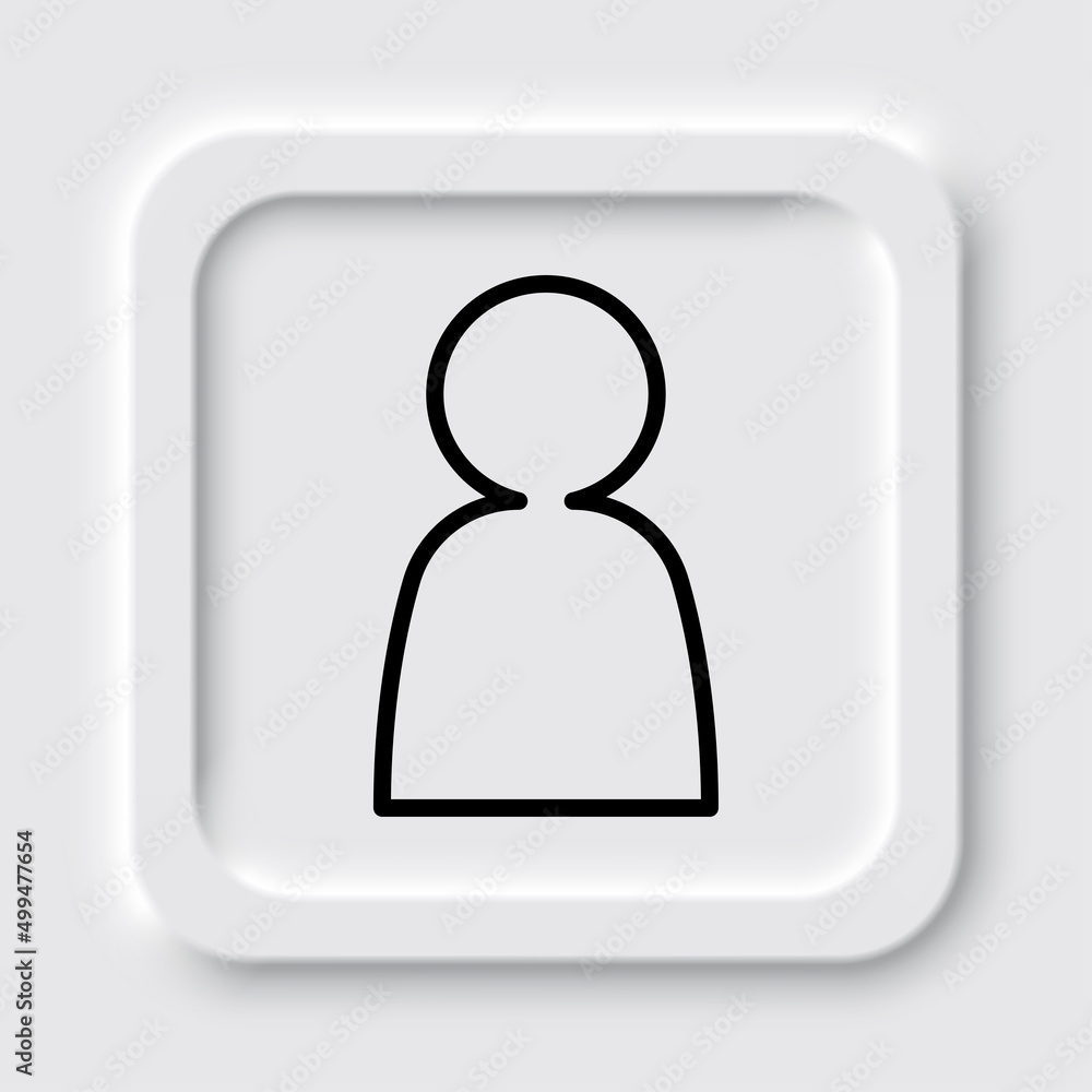 Human simple icon vector. Flat design. Neumorphism design.ai Human simple icon vector. Flat design. Neumorphism design.ai