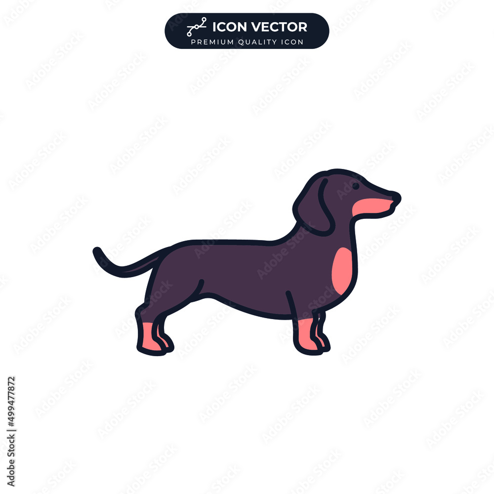 dachshund dog icon symbol template for graphic and web design collection logo vector illustration