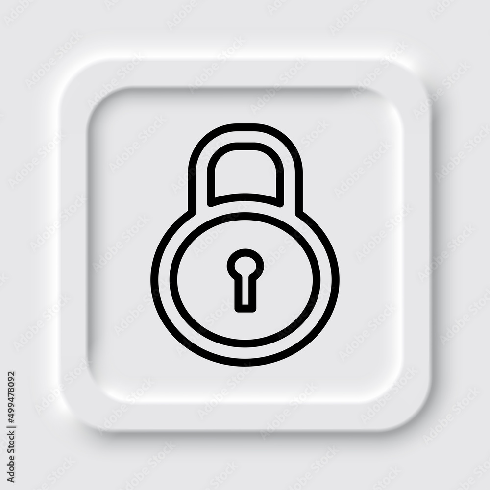 Lock vector simple icon. Flat design. Neumorphism design.ai Lock vector simple icon. Flat design. Neumorphism design.ai