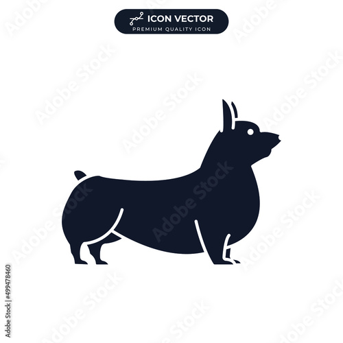 welsh corgi dog icon symbol template for graphic and web design collection logo vector illustration