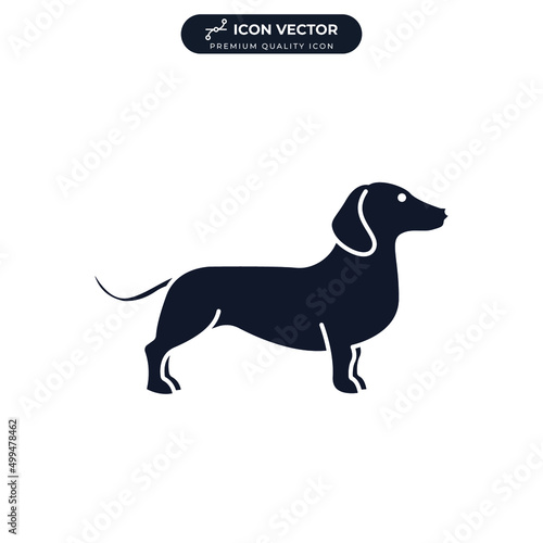 dachshund dog icon symbol template for graphic and web design collection logo vector illustration