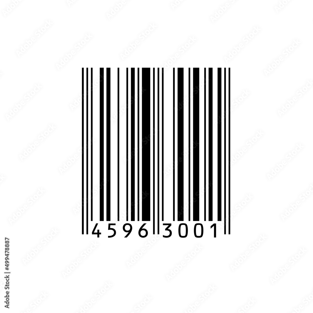 Barcode country.Vector illustration.Bar code Icon Design Vector Template Illustration.Barcode on white background. Vector illustration.A barcode or bar code is a method of representing data