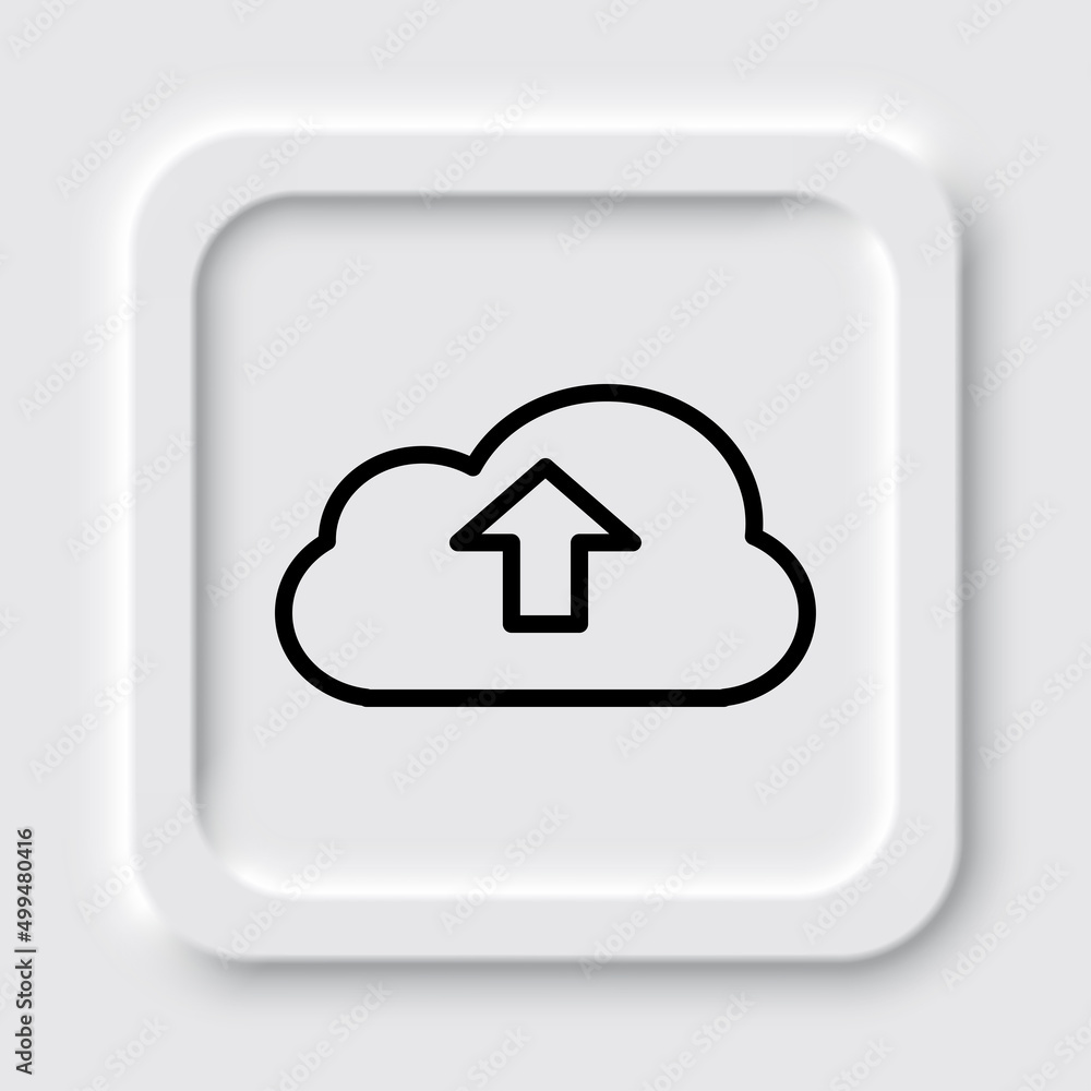 Upload simple icon vector. Flat design. Neumorphism design.ai Upload simple icon vector. Flat design. Neumorphism design.ai