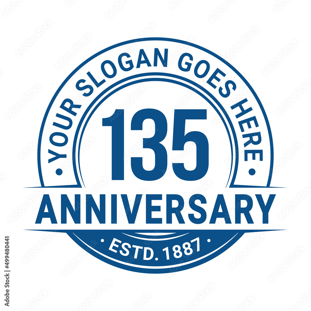 135 years anniversary logo design template. 135th anniversary celebrating logotype. Vector and illustration. 135 years anniversary logo design template. 135th anniversary celebrating logotype. Vector and illustration.