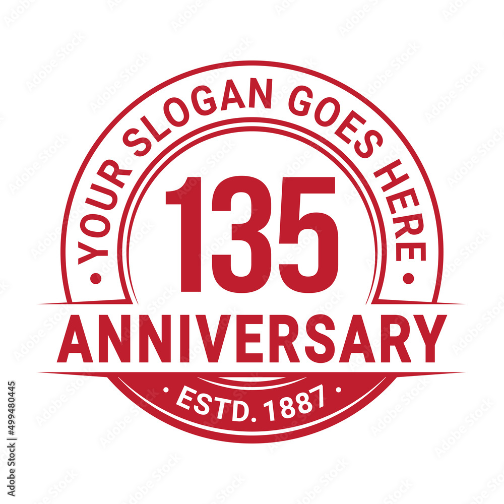 135 years anniversary logo design template. 135th anniversary celebrating logotype. Vector and illustration. 135 years anniversary logo design template. 135th anniversary celebrating logotype. Vector and illustration.
