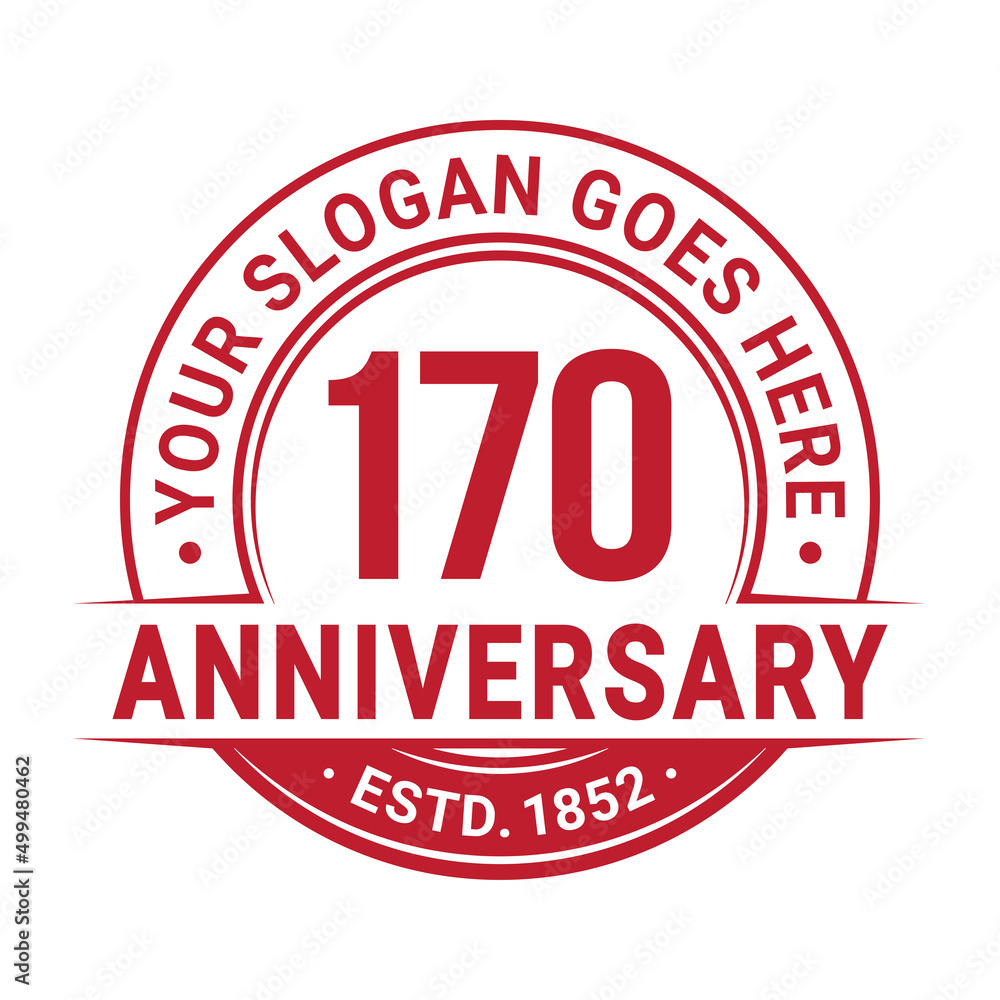 170 years anniversary logo design template. 170th anniversary celebrating logotype. Vector and illustration. 