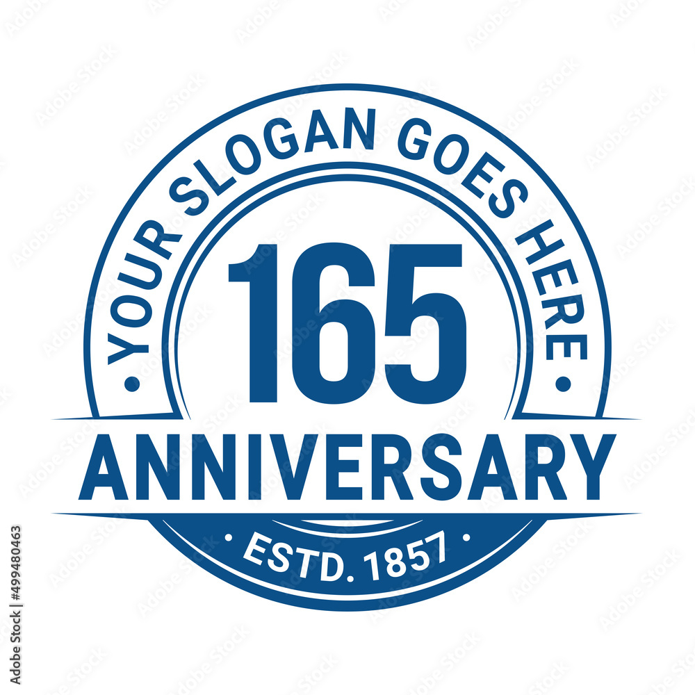 165 years anniversary logo design template. 165th anniversary celebrating logotype. Vector and illustration. 
