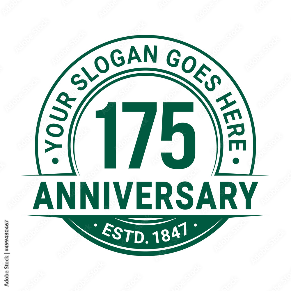 175 years anniversary logo design template. 175th anniversary celebrating logotype. Vector and illustration. 