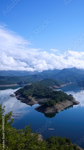 Scenic view of Karacaören (Karacaoren) dam lake from observation terrace, Burdur, Turkey