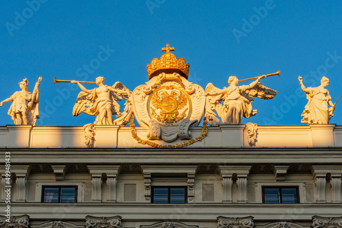 Photography Sculptures on top of Sisi museum in Hofburg complex, Vienna, Austria