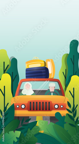 Going home for Eid al-Fitr illustration