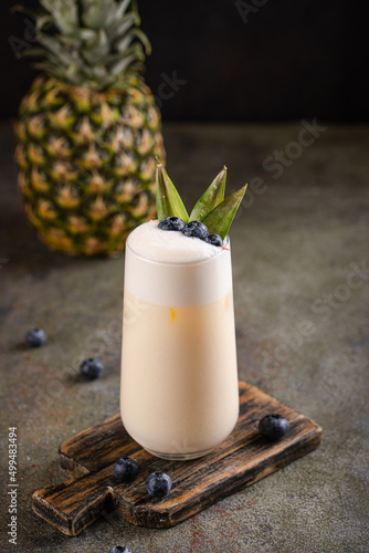 glass of milk with pineapple