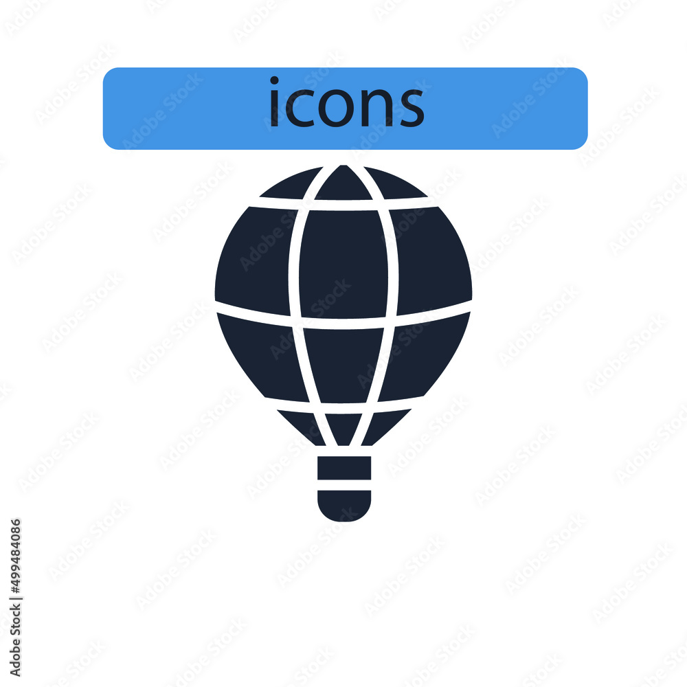 Hot air balloon icons symbol vector elements for infographic web Hot air balloon icons symbol vector elements for infographic web