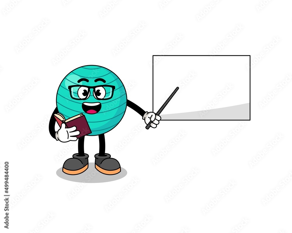Mascot cartoon of exercise ball teacher Mascot cartoon of exercise ball teacher
