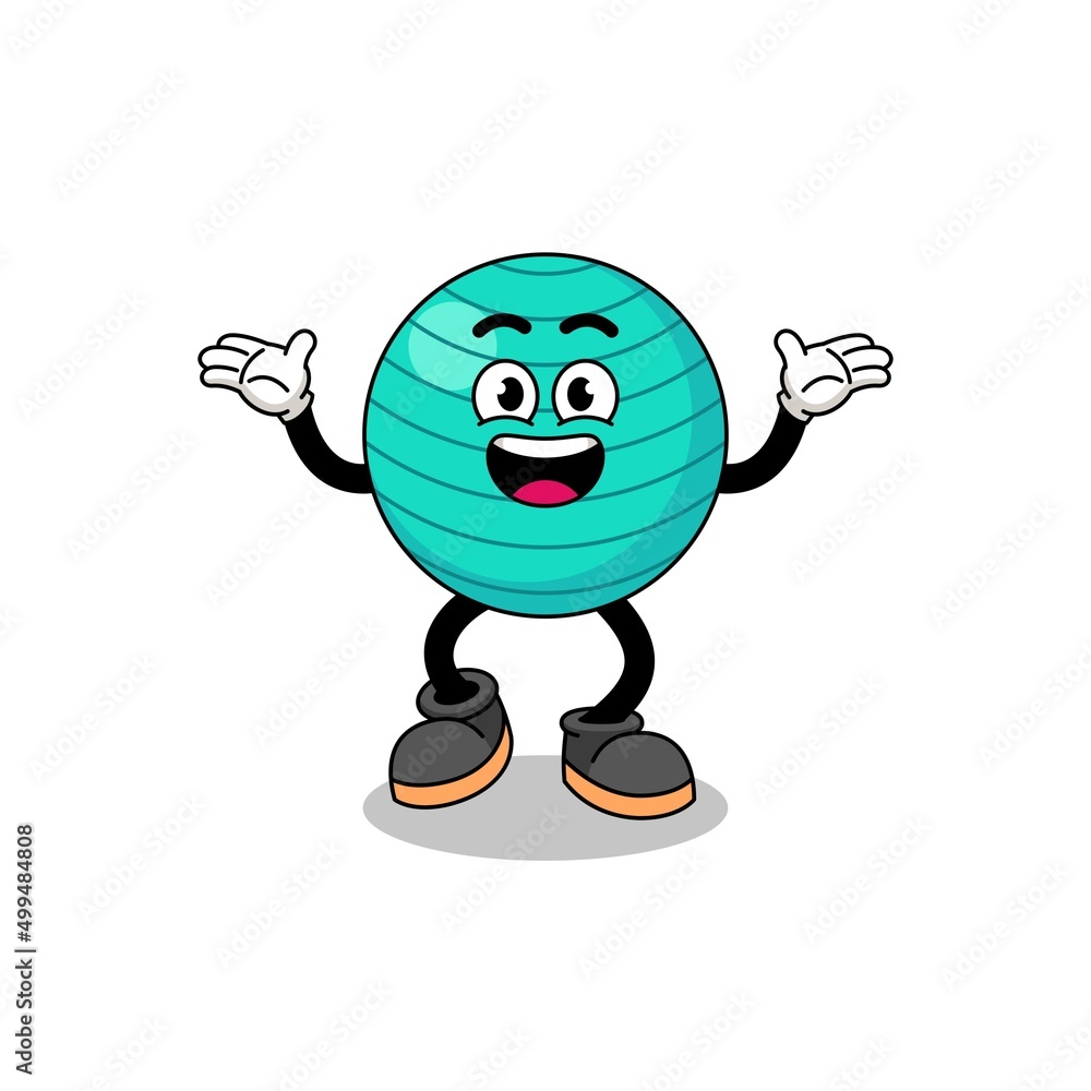 exercise ball cartoon searching with happy gesture exercise ball cartoon searching with happy gesture