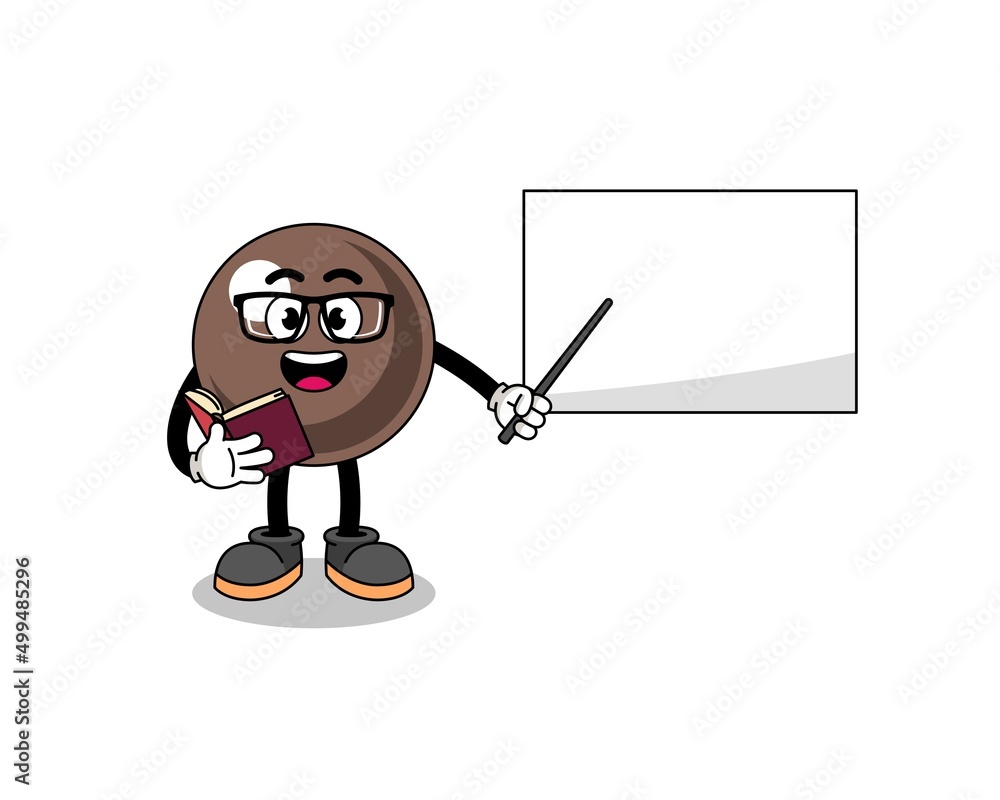 Mascot cartoon of tapioca pearl teacher Mascot cartoon of tapioca pearl teacher