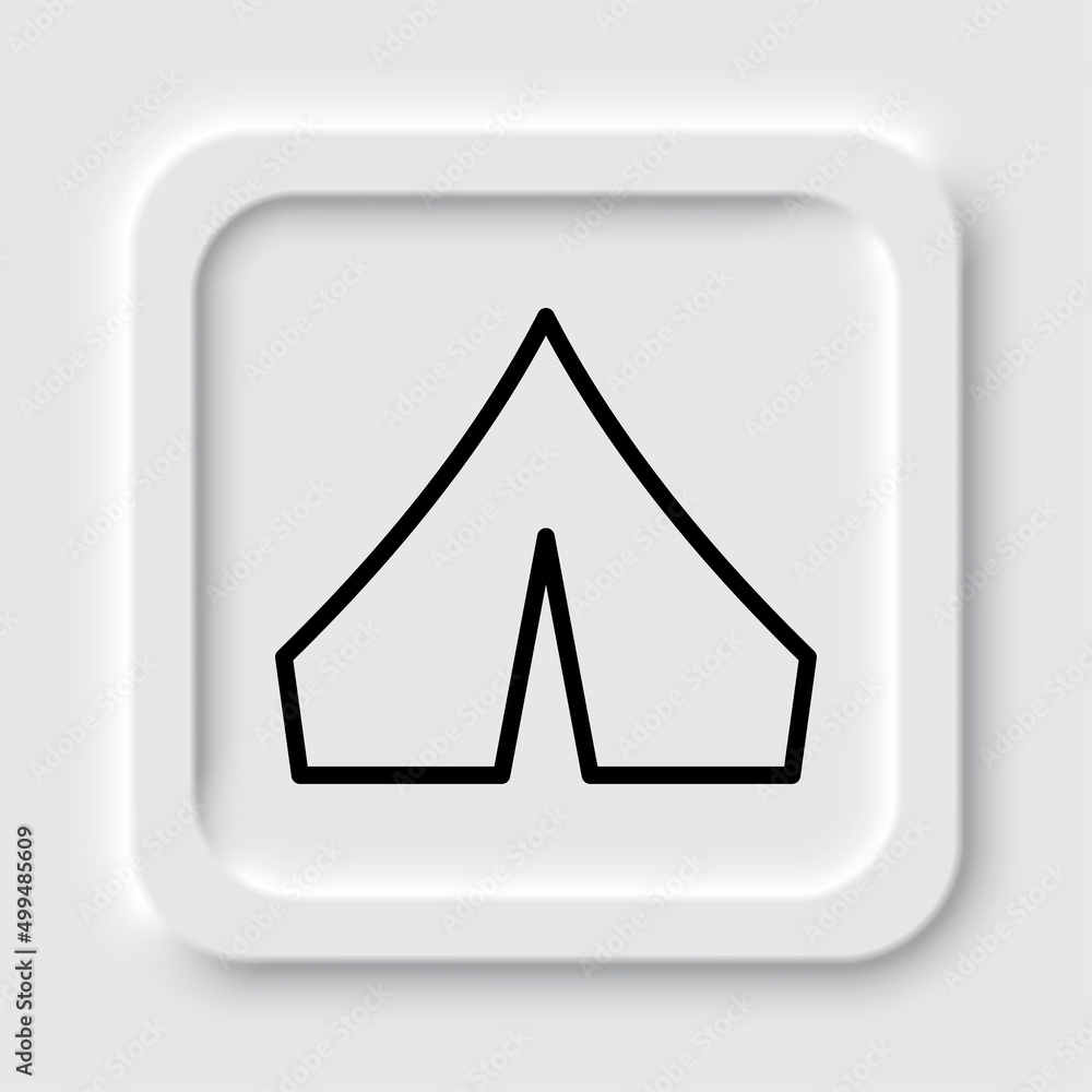 Tent simple icon vector. Flat design. Neumorphism design.ai Tent simple icon vector. Flat design. Neumorphism design.ai