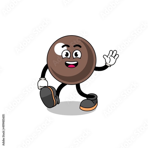tapioca pearl cartoon walking