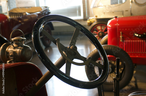 Dettagli di auto e motori al museo dell'alfa romeo ad Arese