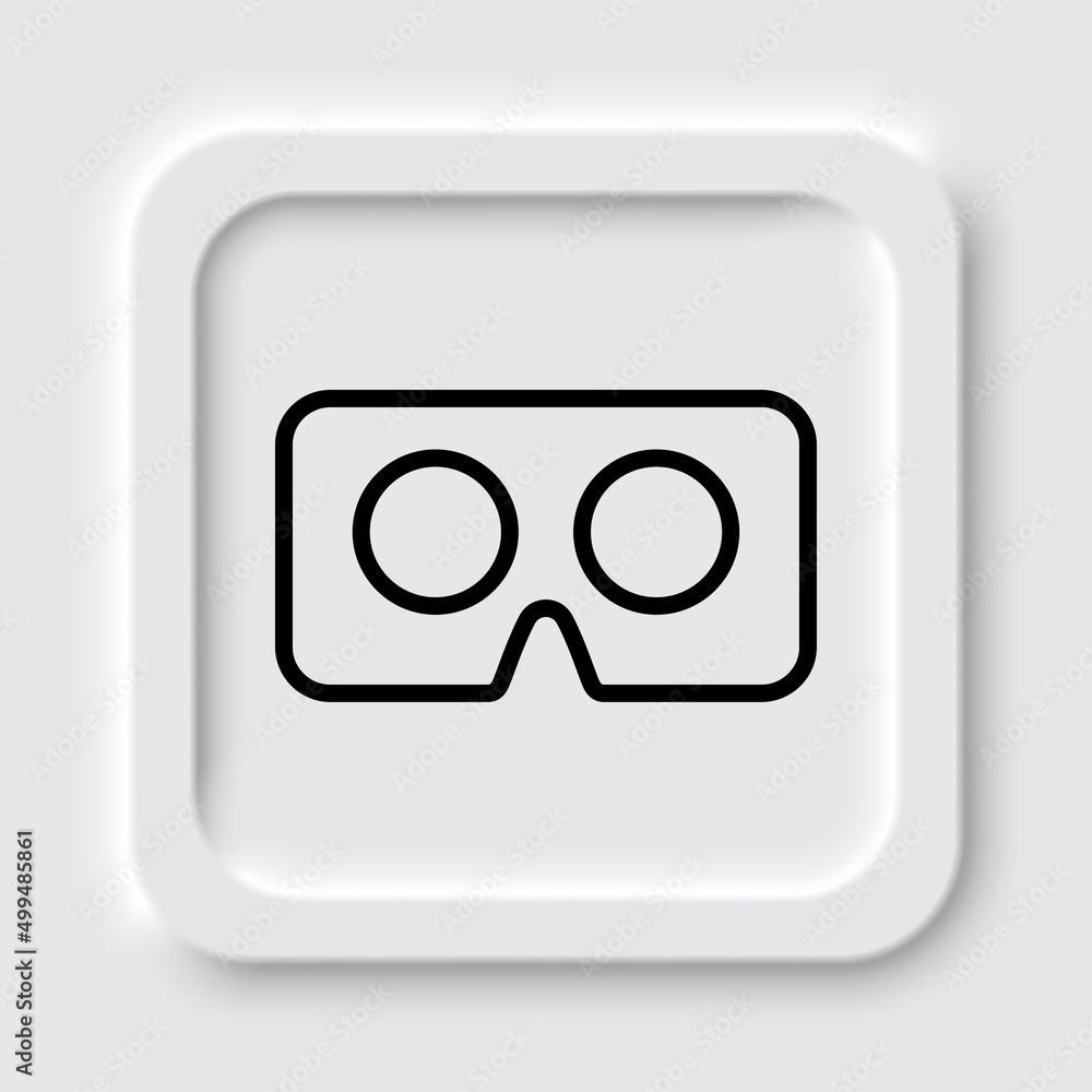 Vr cardboard simple icon. Flat design. Neumorphism design.ai Vr cardboard simple icon. Flat design. Neumorphism design.ai