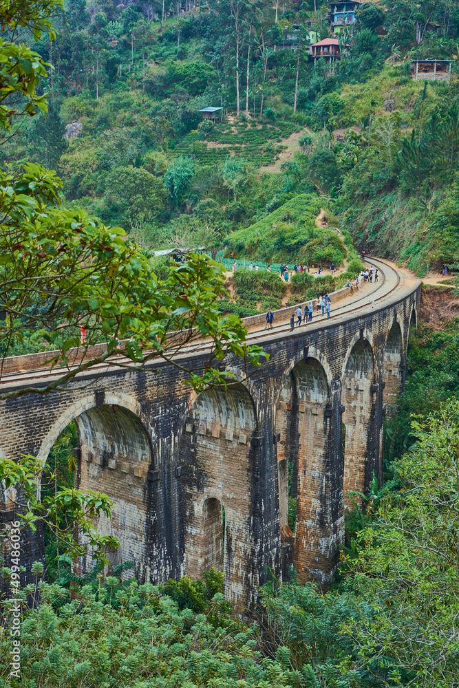 Fototapeta premium nine-arch bridge jungle mountains summer