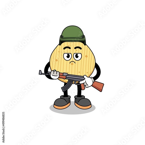 Cartoon of potato chip soldier