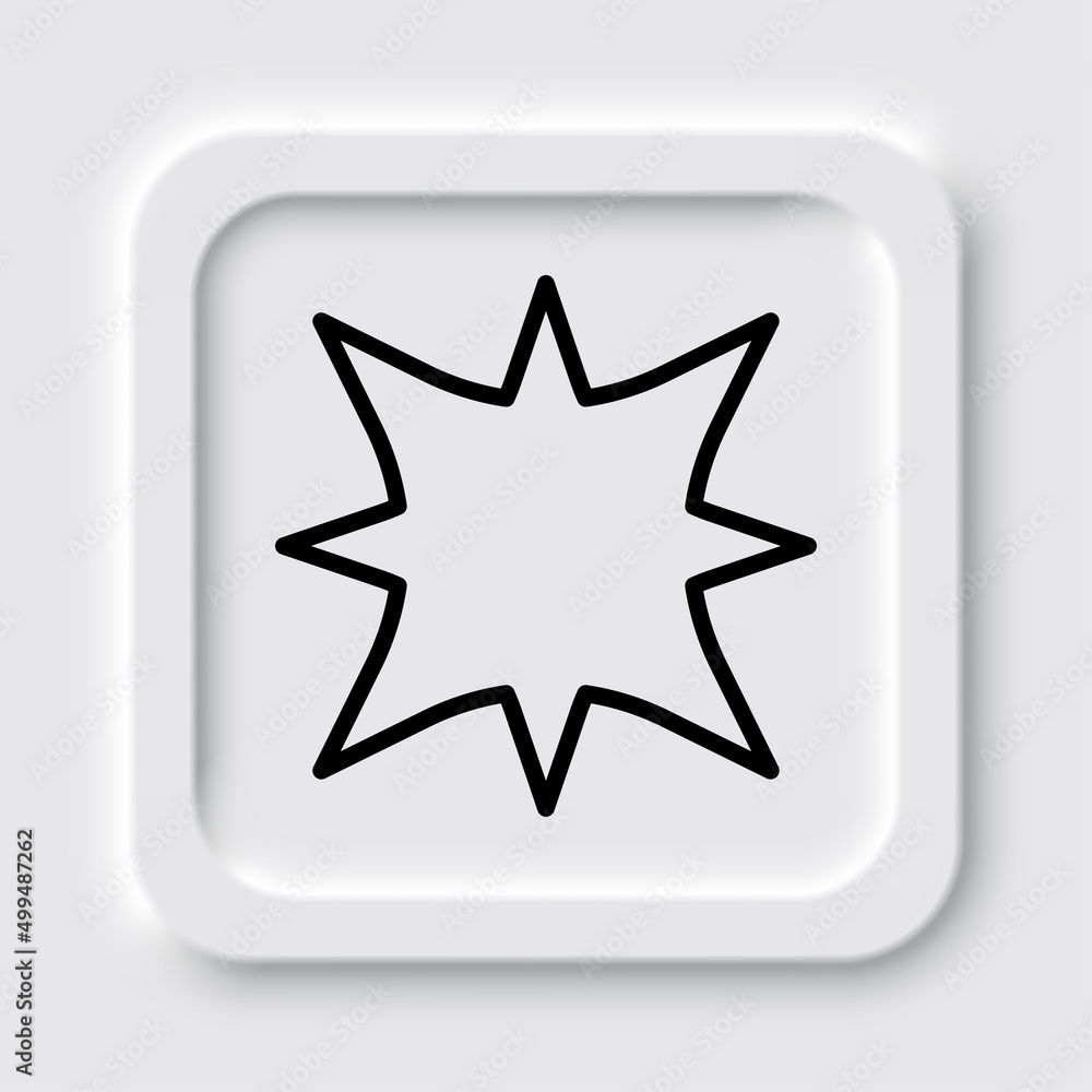 Explosion simple icon. Flat design. Neumorphism design.ai Explosion simple icon. Flat design. Neumorphism design.ai