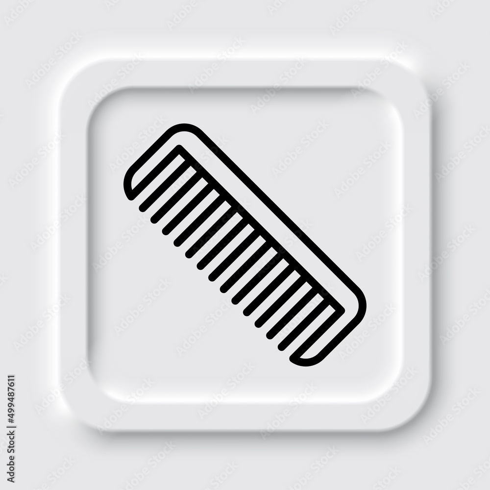 Hairbrush simple icon. Flat design. Neumorphism design.ai Hairbrush simple icon. Flat design. Neumorphism design.ai