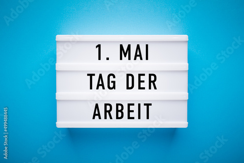 фотографія Lightbox mit Text: 1. Mai, Tag der Arbeit