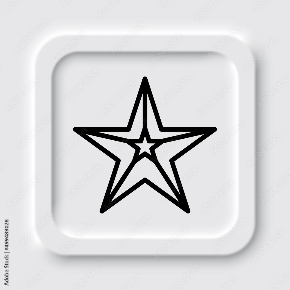 Star simple icon. Flat design. Neumorphism design.ai Star simple icon. Flat design. Neumorphism design.ai
