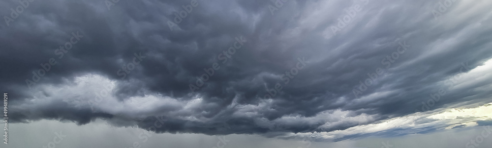 Storm clouds. Dramatic sky over city. Thunderstorm weather. Rain pours from cumulus clouds. Storm clouds. Dramatic sky over city. Thunderstorm weather. Rain pours from cumulus clouds.