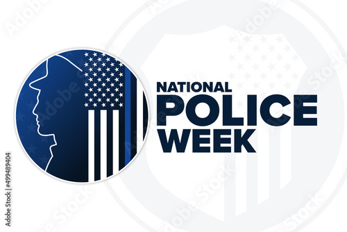 National Police Week. Holiday concept. Template for background, banner, card, poster with text inscription. Vector EPS10 illustration.