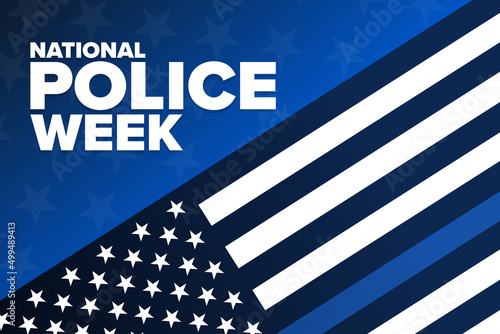National Police Week. Holiday concept. Template for background, banner, card, poster with text inscription. Vector EPS10 illustration.