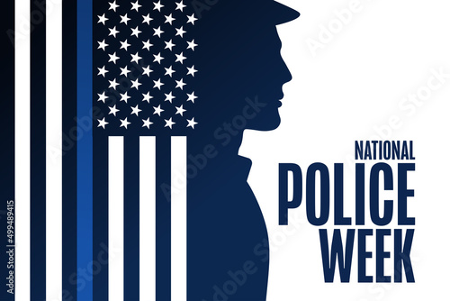 National Police Week. Holiday concept. Template for background, banner, card, poster with text inscription. Vector EPS10 illustration.