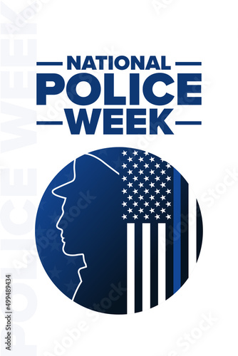 National Police Week. Holiday concept. Template for background, banner, card, poster with text inscription. Vector EPS10 illustration.