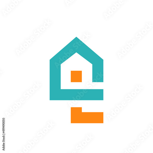 Abstract iillustration home, initial L logo design inspiration