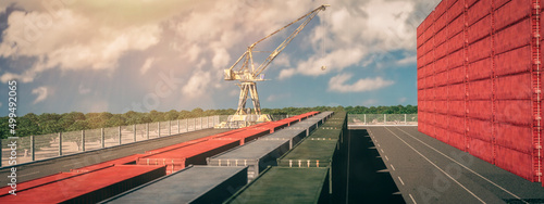 shipping containers, goods concept