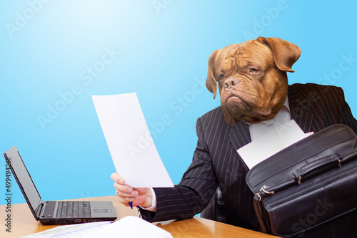 Businessman with the head o...