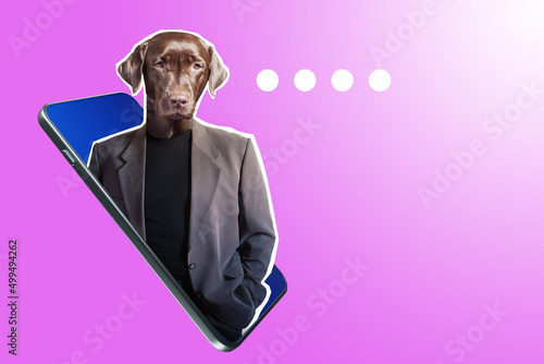 Man with dog head. Imaginar...
