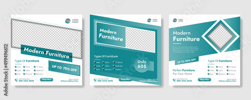 Modern furniture social media and Instagram post template