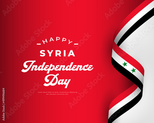 Happy Syria Independence Day April 17th Celebration Vector Design Illustration. Template for Poster, Banner, Advertising, Greeting Card or Print Design Element