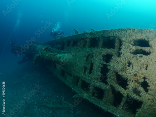 german u boat 23 wreck underwater world war II wwII metal on ocean floor black sea turkey scuba divers to explore © underocean