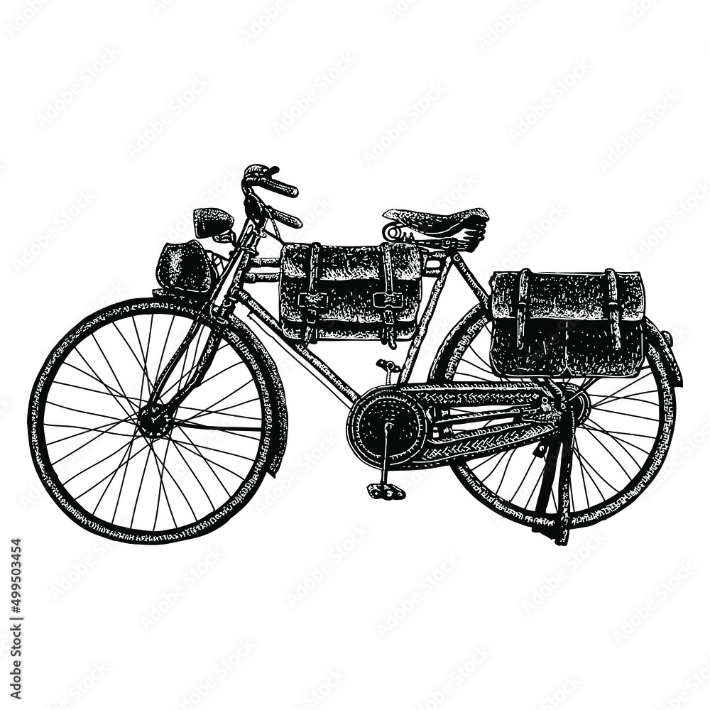 Obraz premium vintage bike illustration isolated on white background