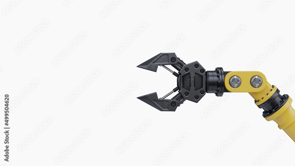 Robot arm grippers for industry on white background. Robot arm grippers for industry on white background.